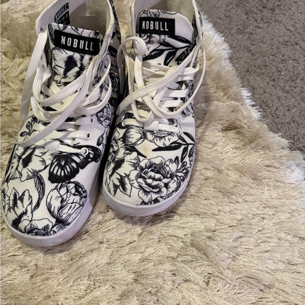 NOBULL Black and White Floral High-Tops